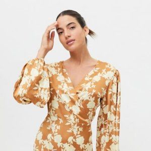 GLAMOROUS Long Sleeve Printed Wrap Dress